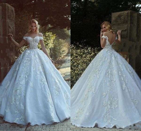 off shoulder lace ball gown wedding dresses 3d floral applique backless floor length wedding bridal gowns plus size wedding dresses, White
off shoulder lace ball gown wedding dresses 3d floral applique backless floor length wedding bridal gowns plus size wedding dresses, White