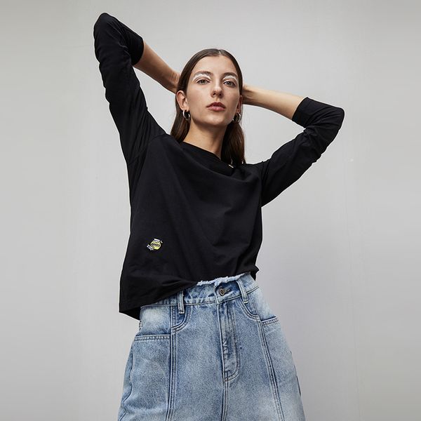 toyouth 2020 spring round neck embroidery basic tee shirts casual new long sleeve solid long sleeve black t-shirts for women top, White
toyouth 2020 spring round neck embroidery basic tee shirts casual new long sleeve solid long sleeve black t-shirts for women top, White