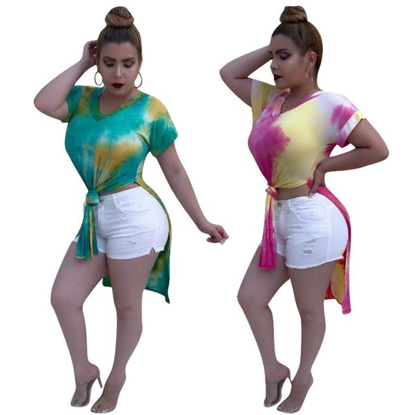 womens designer t shirts casual nightclub style split tie dyeing print v-neck t shirts womens color print clothing, White
womens designer t shirts casual nightclub style split tie dyeing print v-neck t shirts womens color print clothing, White