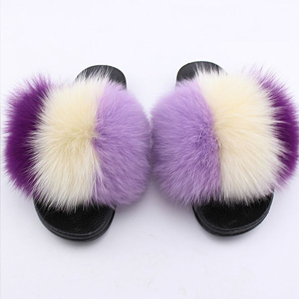 coolsa women's winter flat fur slippers indoor warm tricolor fox fur slippers fluffy plush slippers flip flops big customizable, Black
coolsa women's winter flat fur slippers indoor warm tricolor fox fur slippers fluffy plush slippers flip flops big customizable, Black