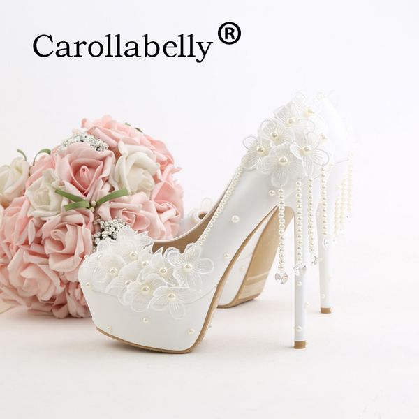 carollabelly pearl white fashion women's wedding pumps lace high heel platform wedding shoes gentle women bridal shoes, Black
carollabelly pearl white fashion women's wedding pumps lace high heel platform wedding shoes gentle women bridal shoes, Black