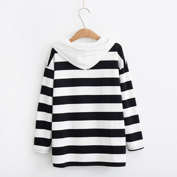 japanese-style college style mixed colors hooded wide stripe long sleeve pullover hoody front short long back loose-fit students, Black
japanese-style college style mixed colors hooded wide stripe long sleeve pullover hoody front short long back loose-fit students, Black