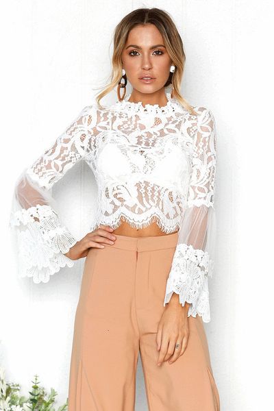 полые sexy out белая блуза блузка рубашка женщины элегантный flare рукавом летние блузки женские повседневная с длинным рукавом кружева, White
полые sexy out белая блуза блузка рубашка женщины элегантный flare рукавом летние блузки женские повседневная с длинным рукавом кружева, White