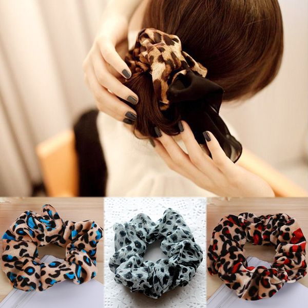 lnrrabc leopard women hair accesorios ladies hair tie striped lady scrunchies ponytail female girl holder rope
