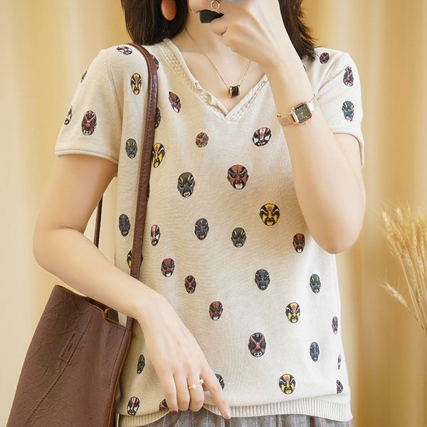 2020v collar printing knitted short sleeve and linen t- cotton linen women's loose half sleeve base shirt cotton t-shirt thin, White
2020v collar printing knitted short sleeve and linen t- cotton linen women's loose half sleeve base shirt cotton t-shirt thin, White