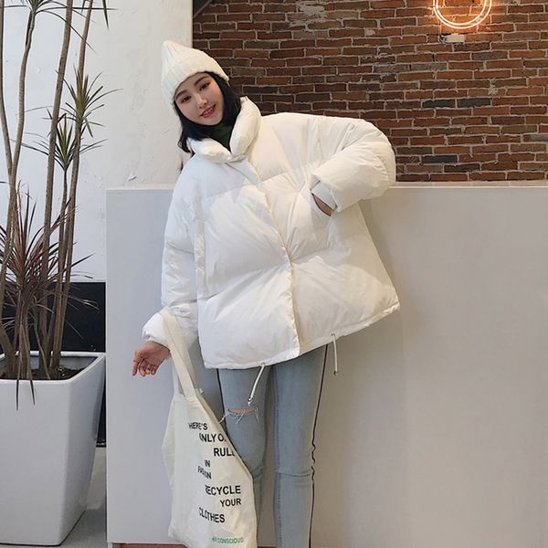 korean style 2019 winter down jacket women stand collar solid black white female cute coat loose oversized womens short parka
korean style 2019 winter down jacket women stand collar solid black white female cute coat loose oversized womens short parka