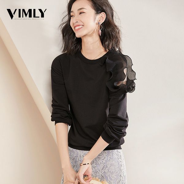 vimly женщины solid color круглый шеи толстовка с длинным рукавом женский повседневный пуловер mesh дизайн женщины корейский сыпучие hoodie, Black
vimly женщины solid color круглый шеи толстовка с длинным рукавом женский повседневный пуловер mesh дизайн женщины корейский сыпучие hoodie, Black