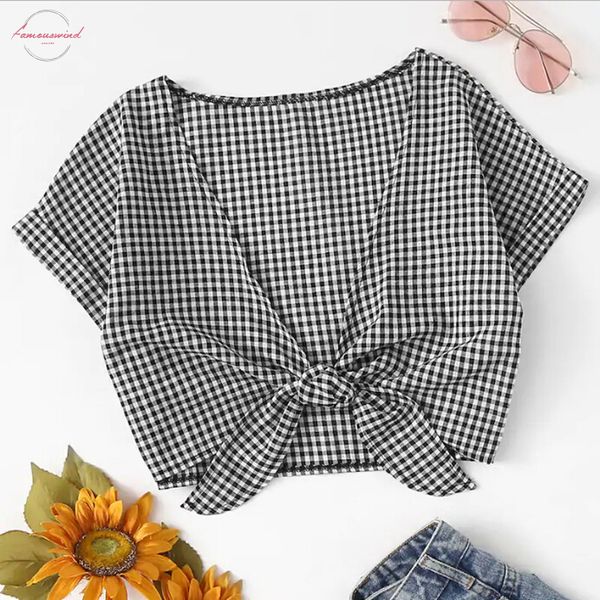 women casual loose plaid crop ladies deep v neck tshirt ladies slim crop beach t shirt, White
women casual loose plaid crop ladies deep v neck tshirt ladies slim crop beach t shirt, White