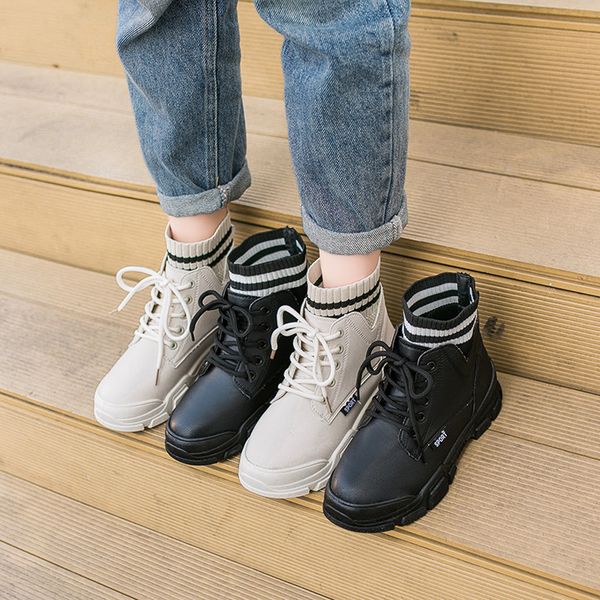 women lace-up thick bottom short bare boots fashion ladies high-casual shoes solid color booties botas sapatos femininos, Black 
women lace-up thick bottom short bare boots fashion ladies high-casual shoes solid color booties botas sapatos femininos, Black