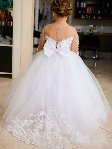2020 cute jewel neck lace flower girls dresses long sleeves tulle lace beaded first communion dresses girls pageant gowns with cover button, White;blue
2020 cute jewel neck lace flower girls dresses long sleeves tulle lace beaded first communion dresses girls pageant gowns with cover button, White;blue