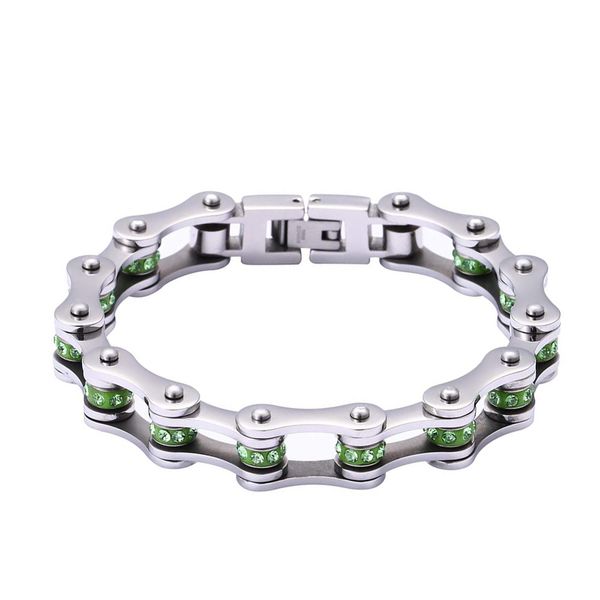 punk chain bracelets for women men stainless steel bike link rhinestones wrist chain moto steel bracelet, Golden;silver
punk chain bracelets for women men stainless steel bike link rhinestones wrist chain moto steel bracelet, Golden;silver