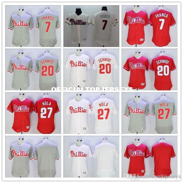 men 7 maikel franco 20 mike schmidt 27 aaron nola man gray red white blank quality, Black;blue
men 7 maikel franco 20 mike schmidt 27 aaron nola man gray red white blank quality, Black;blue