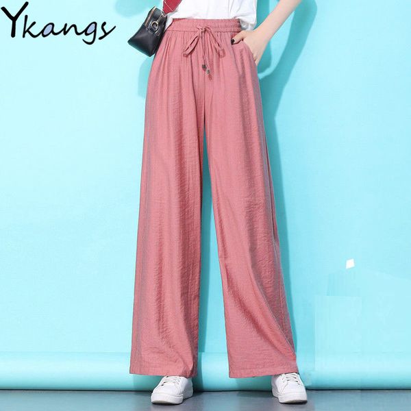 summer women elastic high waist solid straight pant casual loose wide leg pants ladies korean fashion trousers femme streetwear, Black;white
summer women elastic high waist solid straight pant casual loose wide leg pants ladies korean fashion trousers femme streetwear, Black;white