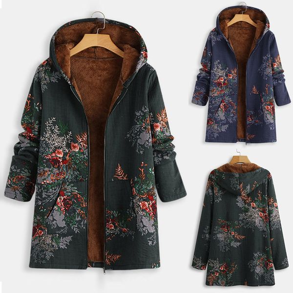 women long parkas coats vintage flowers print fleece jacket female hooded plus size pockets warm outerwear parkas oversize, Black
women long parkas coats vintage flowers print fleece jacket female hooded plus size pockets warm outerwear parkas oversize, Black