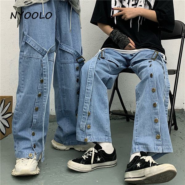women's jeans nyoolo novelty design ribbon single-breasted washed blue women men casual street hip hop full length wide leg denim pants
women's jeans nyoolo novelty design ribbon single-breasted washed blue women men casual street hip hop full length wide leg denim pants
