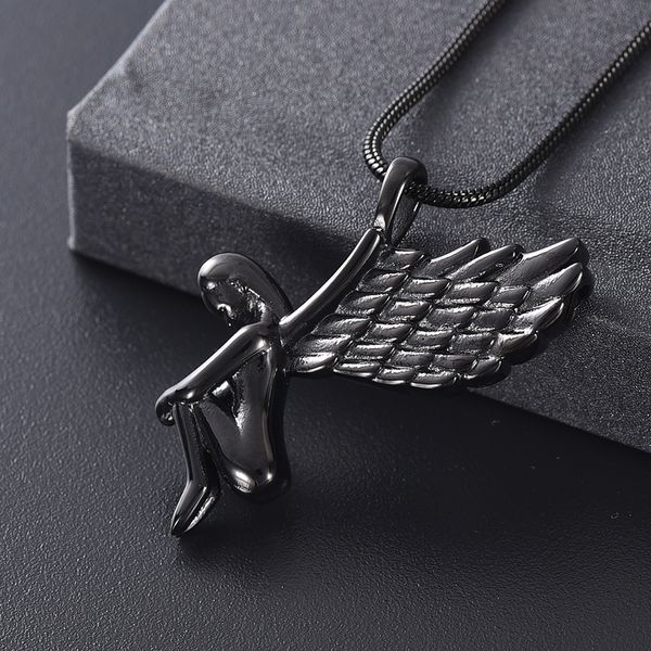 lkj10073 black color angel cremation pendant hold loved ones ashes stainless steel memorial urn jewelry funeral locket necklace, Silver
lkj10073 black color angel cremation pendant hold loved ones ashes stainless steel memorial urn jewelry funeral locket necklace, Silver