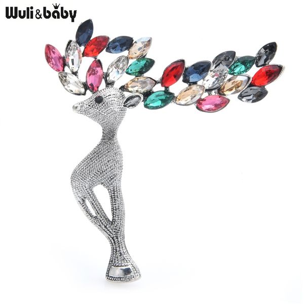 wuli&baby 3-color crystal deer animal brooches women alloy party banquet brooch pins new year gifts, Gray
wuli&baby 3-color crystal deer animal brooches women alloy party banquet brooch pins new year gifts, Gray