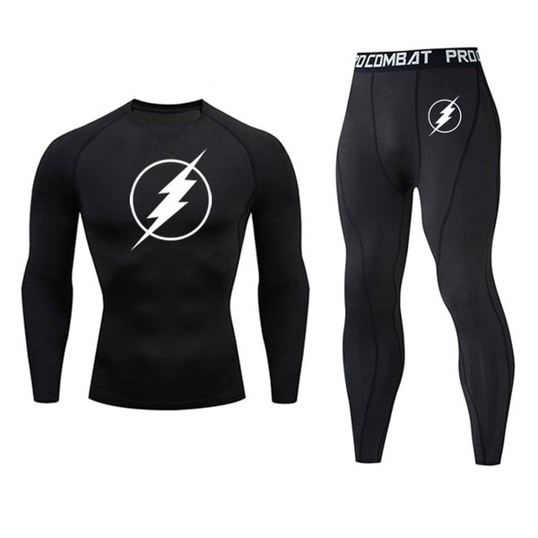 the flash men's workout sports suit gym fitness compression shirt clothes running set jogging sport wear exercise tracksuit, Black;blue
the flash men's workout sports suit gym fitness compression shirt clothes running set jogging sport wear exercise tracksuit, Black;blue