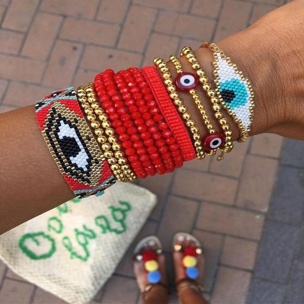 bluestar 2pcs one set plum blossom miyuki lady bracelets handmade evil eye woven miyuki bead bracelets pulsera mujer jewelry, Black
bluestar 2pcs one set plum blossom miyuki lady bracelets handmade evil eye woven miyuki bead bracelets pulsera mujer jewelry, Black