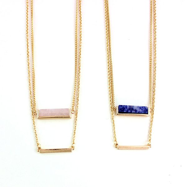 double layer pink/blue stone pendant necklaces for women gold color chain necklaces pendants colares sne160065, Silver
double layer pink/blue stone pendant necklaces for women gold color chain necklaces pendants colares sne160065, Silver