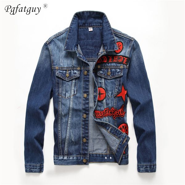 new men's slim lapel denim jacket european and american style red cross badge long sleeve jacket slim fit jeans coats outerwear, Black;brown 
new men's slim lapel denim jacket european and american style red cross badge long sleeve jacket slim fit jeans coats outerwear, Black;brown