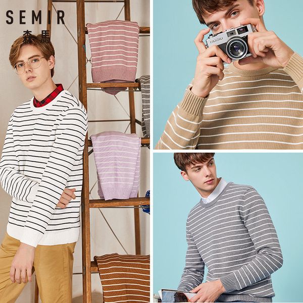 semir 2019 autumn sweater men pull homme slim fit o-neck stripe pullover white knitted sweater plus size clothes man, White;black
semir 2019 autumn sweater men pull homme slim fit o-neck stripe pullover white knitted sweater plus size clothes man, White;black