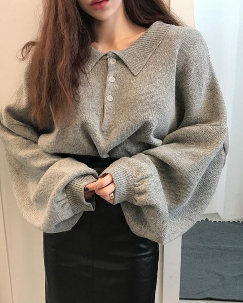 women's sweaters winter autumn solid color oversized sweater pullovers women knitted long sleeve lapel neck, White;black
women's sweaters winter autumn solid color oversized sweater pullovers women knitted long sleeve lapel neck, White;black