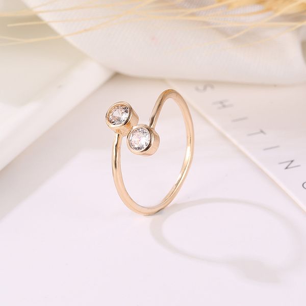 pretty zircon rings wholesale special jewelry double imitation diamond rings open bracelet, Silver
pretty zircon rings wholesale special jewelry double imitation diamond rings open bracelet, Silver