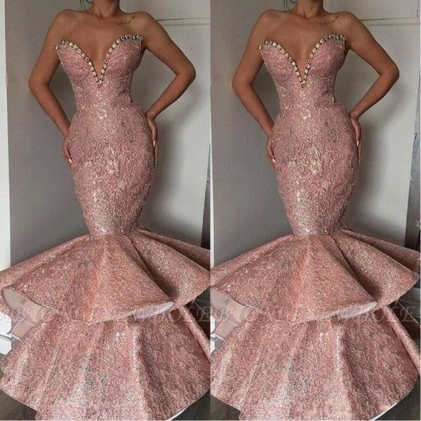 Modern Pink Tiered Skirts Layers Long Evening Dresses 2019 Sweetheart Lace Applique With Crystal Plus Size Prom Gowns
Modern Pink Tiered Skirts Layers Long Evening Dresses 2019 Sweetheart Lace Applique With Crystal Plus Size Prom Gowns
