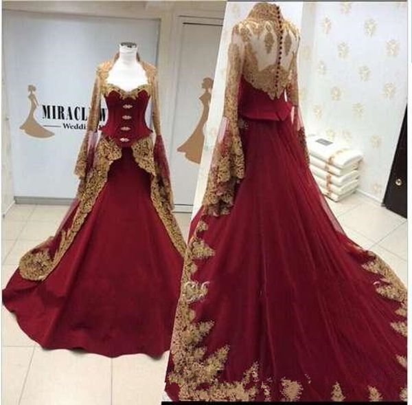 burgundy bell long sleeve prom dresses with gold lace applique 2019 modest arabic kaftan caftan occasion evening wear gowns, Black
burgundy bell long sleeve prom dresses with gold lace applique 2019 modest arabic kaftan caftan occasion evening wear gowns, Black