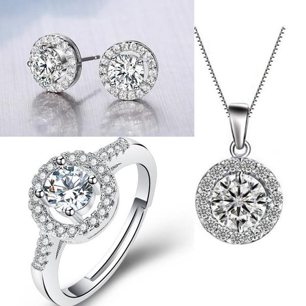 designer stud earrings necklaces rings big cz diamond earrings for women white zircon earrings jewelry for wedding party wholesale, Golden;silver
designer stud earrings necklaces rings big cz diamond earrings for women white zircon earrings jewelry for wedding party wholesale, Golden;silver