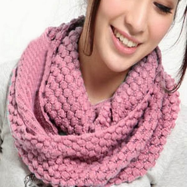 

new fashion ladies winter warm scarves women multi-color warm korean style corn yarn collar winter wraps ring, Blue;gray