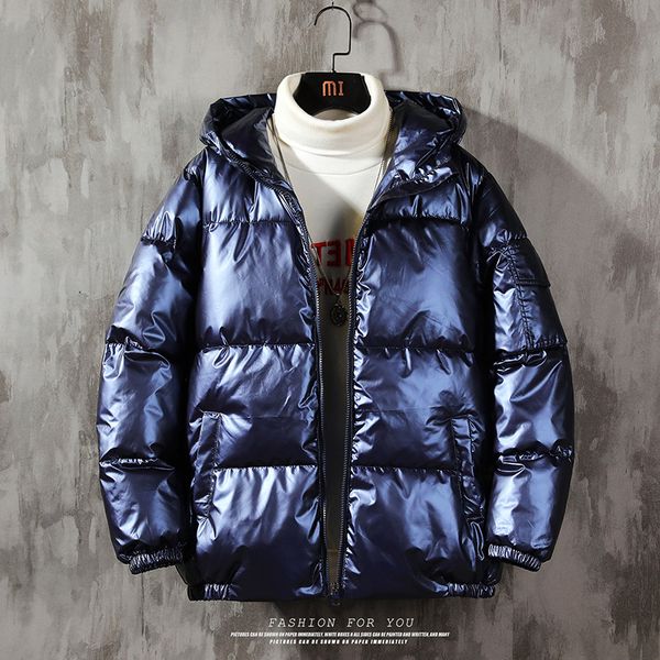 2019 shiny reflective cotton-padded clothes male winter fashion personality with thick warm cotton-padded jacket, Black
2019 shiny reflective cotton-padded clothes male winter fashion personality with thick warm cotton-padded jacket, Black