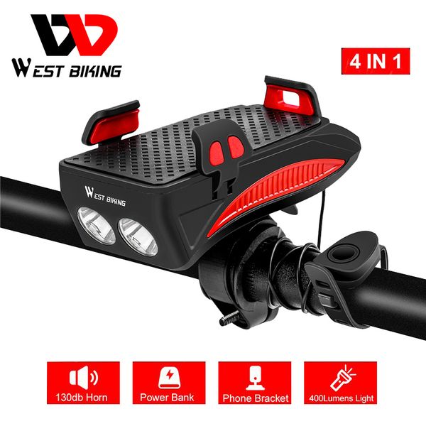 west biking многофункциональный велосипедный фонарь 4 в 1 велосипед колокол держатель телефона power bank 400 люмен велоспорт передние фонар
west biking многофункциональный велосипедный фонарь 4 в 1 велосипед колокол держатель телефона power bank 400 люмен велоспорт передние фонар