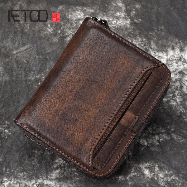 aetoo wallet man short head layer cowhide money clip men's retro wallet vertical zipper casual youth small wallet t190920, Red;black
aetoo wallet man short head layer cowhide money clip men's retro wallet vertical zipper casual youth small wallet t190920, Red;black