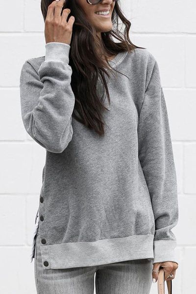 2019 explosions autumn and winter fashion round neck button long sleeve blouse, Black
2019 explosions autumn and winter fashion round neck button long sleeve blouse, Black