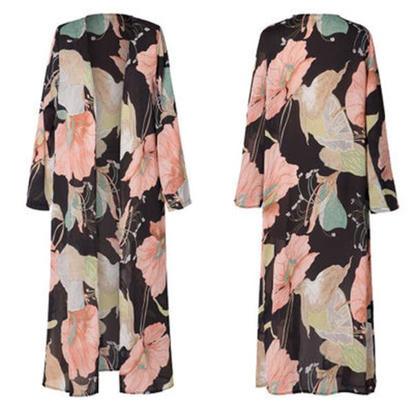 chiffon flower print women cardigan casual loose cardigans long sleeve sun protection clothes boho beach cover up, White
chiffon flower print women cardigan casual loose cardigans long sleeve sun protection clothes boho beach cover up, White