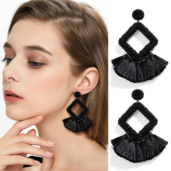 bohemian ethnic long tassel pendant earrings handmade woven beaded tassel earrings big round earrings ladies party jewelry, Silver
bohemian ethnic long tassel pendant earrings handmade woven beaded tassel earrings big round earrings ladies party jewelry, Silver
