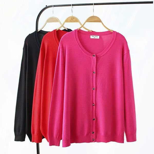e2 autumn and winter new style 2018 large size dress plus-sized increase the fat mm solid color versatile cardigan crew neck swe, Red
e2 autumn and winter new style 2018 large size dress plus-sized increase the fat mm solid color versatile cardigan crew neck swe, Red