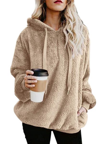 women plush hoodies fall solid color long sleeve fleece sweatshirts casual lapel neck womens zipper hoodies coats plus size, Black
women plush hoodies fall solid color long sleeve fleece sweatshirts casual lapel neck womens zipper hoodies coats plus size, Black