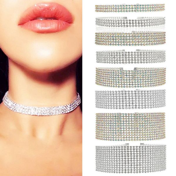 new peacock star wedding party prom 3 - 12 row stretch bling crystal rhinestone choker necklace with elastic cord elegant, Silver
new peacock star wedding party prom 3 - 12 row stretch bling crystal rhinestone choker necklace with elastic cord elegant, Silver
