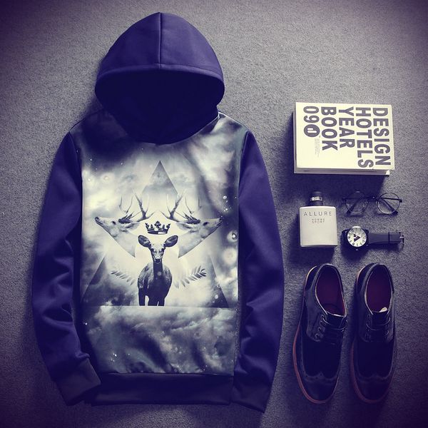 2016 autumn fashion hoodies men tracksuit long sleeve sweatshirt loose o-neck 3d printing animal deer casual brand clothing p266, Black
2016 autumn fashion hoodies men tracksuit long sleeve sweatshirt loose o-neck 3d printing animal deer casual brand clothing p266, Black