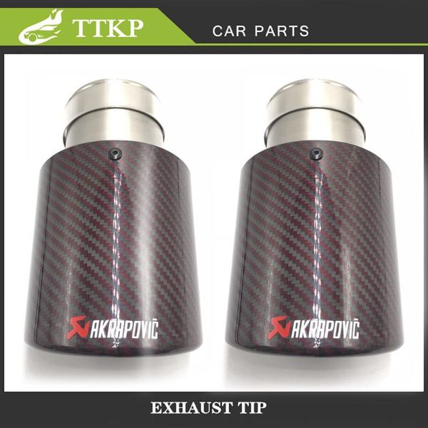 2 части akrapovic автомобильной универсальный выхлопной трубы наконечник ярко-красный углеродного волокна из нержавеющей стали выхлопной тру
2 части akrapovic автомобильной универсальный выхлопной трубы наконечник ярко-красный углеродного волокна из нержавеющей стали выхлопной тру