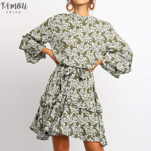 3/4 sleeve floral print ruffles dress women stand collar sashes beach casual dress summer boho chiffon mini dresses vestidos, Black;gray
3/4 sleeve floral print ruffles dress women stand collar sashes beach casual dress summer boho chiffon mini dresses vestidos, Black;gray