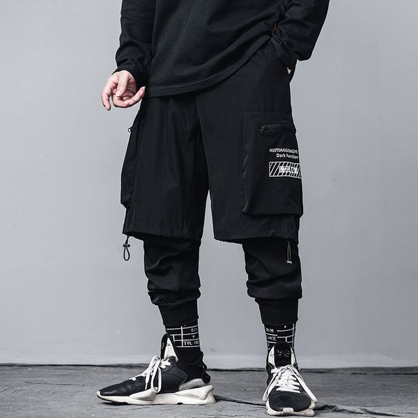 men's pants hip hop harem men 2021 fake two pieces tactical pant fashion streetwear male pockets joggers trouser elastic waist mg431, Black
men's pants hip hop harem men 2021 fake two pieces tactical pant fashion streetwear male pockets joggers trouser elastic waist mg431, Black