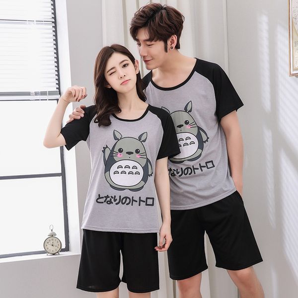 plus size couples cute cartoon shorts pajama sets for women 2020 summer short sleeve sleepwear men homewear pijama mujer clothes, Black;red
plus size couples cute cartoon shorts pajama sets for women 2020 summer short sleeve sleepwear men homewear pijama mujer clothes, Black;red