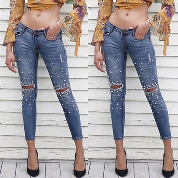 2019 new womens slim stretch fit ripped skinny high waist long denim pants jeans jeggings, Blue
2019 new womens slim stretch fit ripped skinny high waist long denim pants jeans jeggings, Blue
