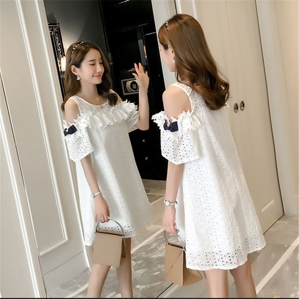 cotton dresses maternity clothing for pregnant women short sleeve hook hollow a-line vestidos maternity summer dresses, White
cotton dresses maternity clothing for pregnant women short sleeve hook hollow a-line vestidos maternity summer dresses, White