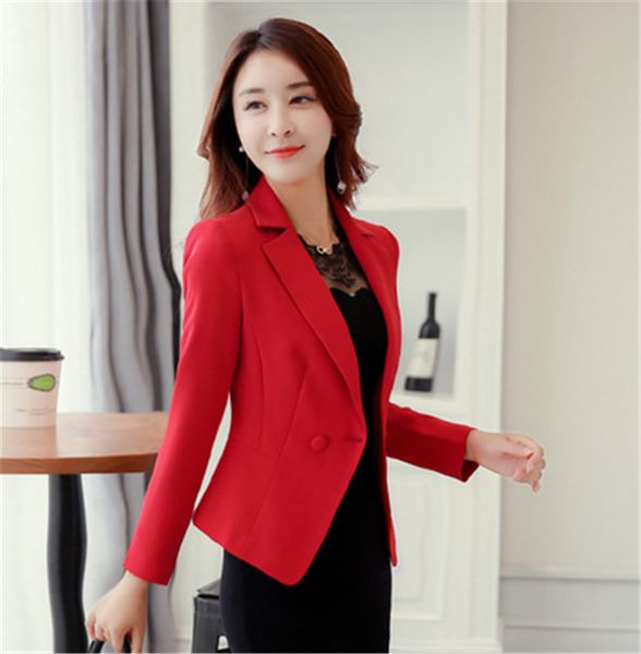 spring autumn small suit women slim long sleeve coat solid color female blazer 2019 fashion elegant office casual short outwear, White;black
spring autumn small suit women slim long sleeve coat solid color female blazer 2019 fashion elegant office casual short outwear, White;black