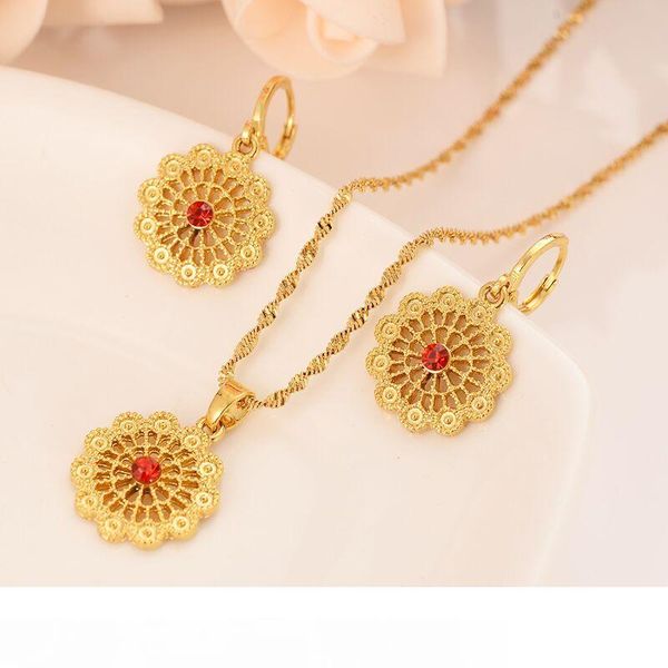 fashion jewelry 14 k fine solid gold filled cz core red crystal earrings body flower pendant france chain as women charming, Silver
fashion jewelry 14 k fine solid gold filled cz core red crystal earrings body flower pendant france chain as women charming, Silver